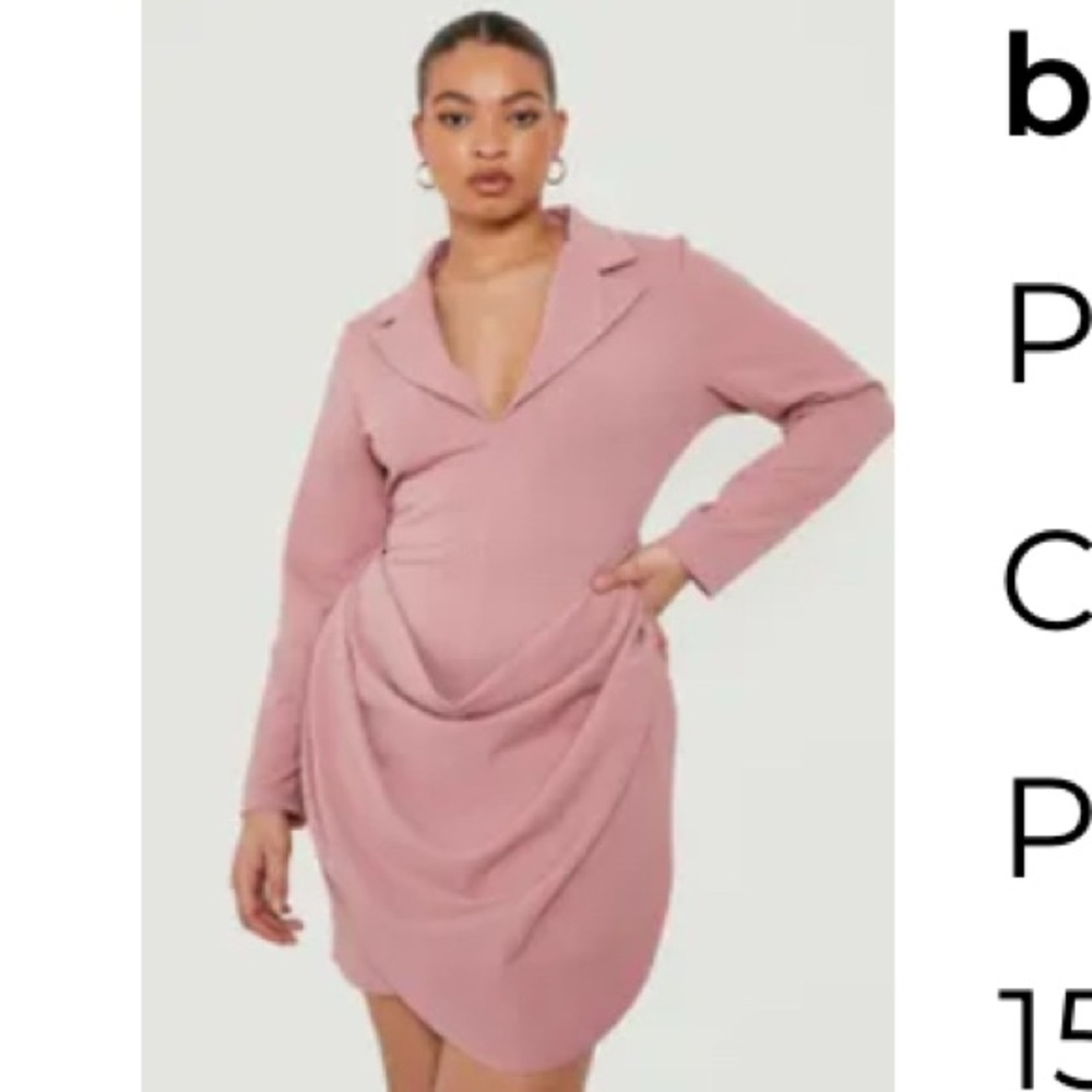 Boohoo Mauve Beyonce Inspired Blazer Midi Dress